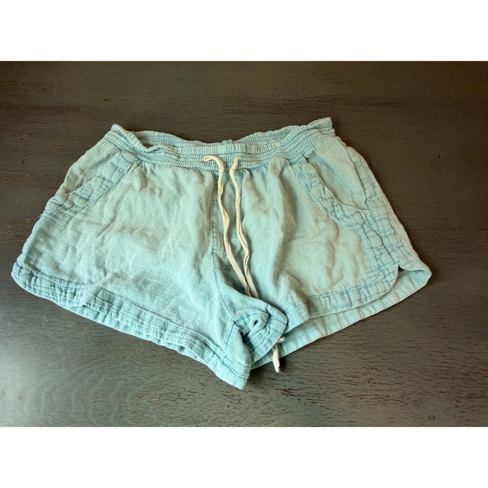 Rip Curl Womens Blue Gauze Beach Shorts Smocked Waist Drawstring Small